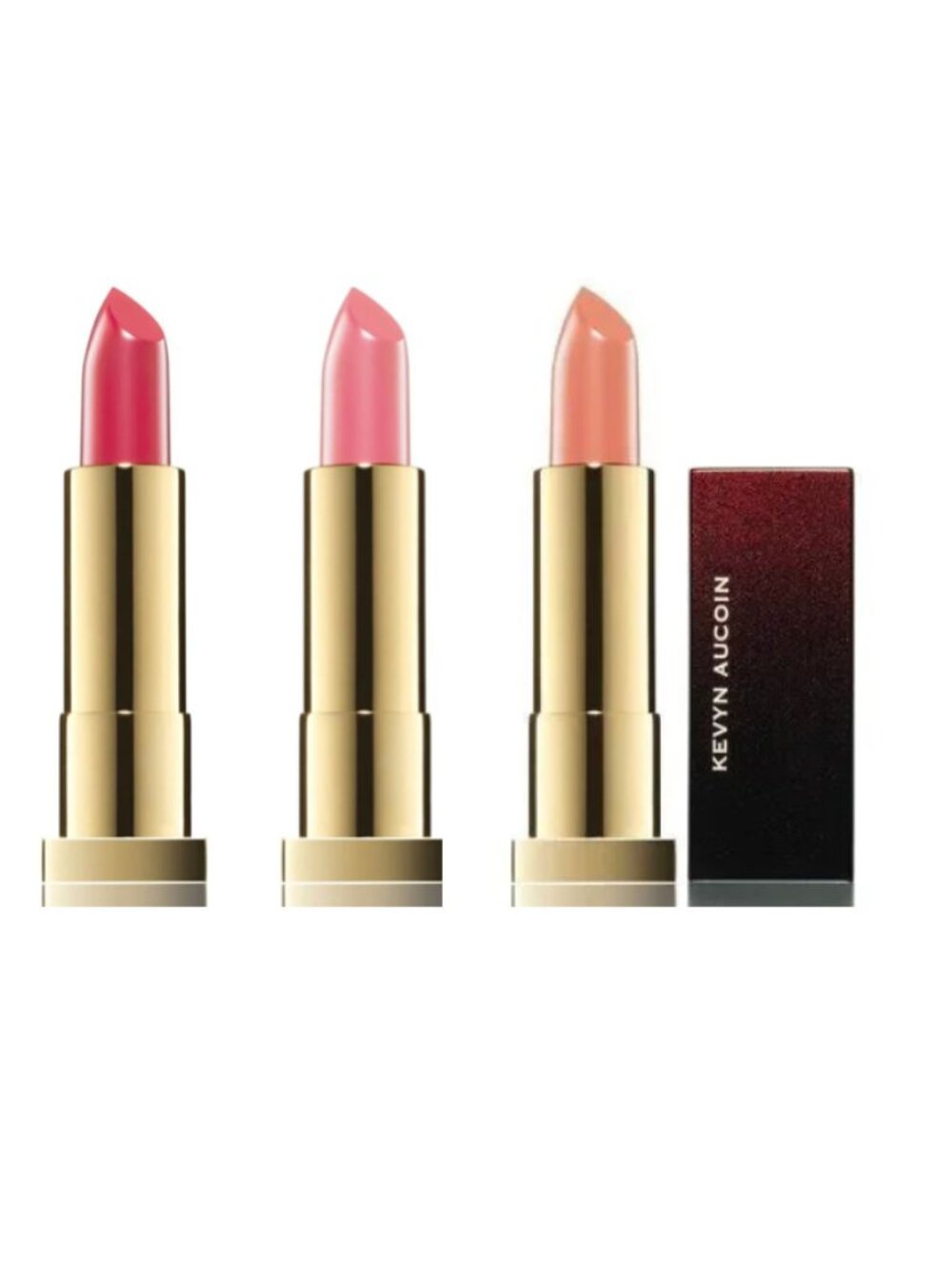 KEVYN AUCOIN The Expert Lip Color Trio (3) Lipstick Set Pink Shades NEW